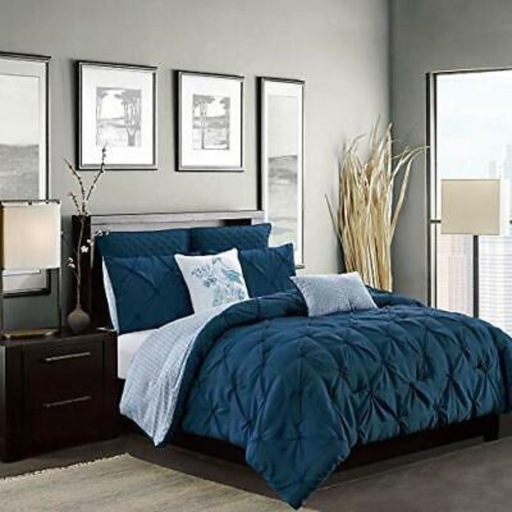 Olivia Grey Olympia Reversible Comforter 7 Piece